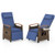 Patio Wicker Recliner Chair with Adjustable Backrest and Footrest-Navy - Color: Navy D681-HW72339NY