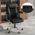 Modern Height Adjustable PU Leather Office Chair with Rocking Function-Black - Color: Black D681-CB10632DK