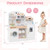 Kids Kitchen Set Wooden with Coffee Makers and Accessories-White - Color: White D681-TM10119WH