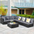 7 Pieces Sectional Wicker Furniture Sofa Set with Tempered Glass Top Coffee Table-Gray - Color: Gray D681-HW70659GR+