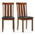 Set of 2 Dining Room Chairs with Rubber Wood Frame PU Leather Seat-Walnut - Color: Walnut D681-KC58144WN