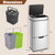 19 Gal Stainless Steel Trash Can with Kitchen Waste Bin and 2 Bottom Recycling Bins-Silver - Color: D681-GY10018SL
