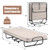 Rollaway Guest Bed with Sturdy Steel Frame and Memory Foam Mattress Made in Italy-Beige - Color: Be D681-HW69534BE