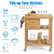 Bamboo Kitchen Trolley Cart with Tower Rack and Drawers - Color: Natural D681-KC53113