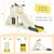 6-In-1 Large Slide for Kids Toddler Climber Slide Playset with Basketball Hoop-Yellow - Color: Yell D681-TS10024YW