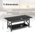 2-Tier Rectangle Coffee Table with Storage Shelf and X-shaped Metal Frame-Black - Color: Black D681-JV10954DK