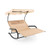 Outdoor 2 Persons Rocking Chaise Lounge with Canopy and Wheels-Beige - Color: Beige D681-NP11163BE