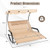 Outdoor 2 Persons Rocking Chaise Lounge with Canopy and Wheels-Beige - Color: Beige D681-NP11163BE