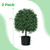 Artificial Boxwood Topiary Ball Tree Faux Bushes Ball Plants with UV Rated Leaves - Color: Green D681-HZ10238