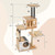 Modern Tall Cat Tower with Double Condos with Dangling Balls and Sisal Carpets-Natural - Color: Nat D681-PV10281NA