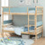 Twin Over Twin Bunk Bed with Ladder and Full-length Guardrails-Natural - Color: Natural - Size: Twi D681-HU10988NA+