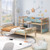 Twin Over Twin Bunk Bed with Ladder and Full-length Guardrails-Natural - Color: Natural - Size: Twi D681-HU10988NA+