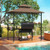 8 x 5 Feet Outdoor Grill Gazebo with 2 Side Shelves and 10 Hooks-Brown - Color: Brown D681-NP11862CF