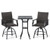 3 Pieces PE Wicker Patio Swivel Bar Set with Quick-Drying Foam-Black - Color: Black D681-NP12166DK+