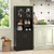Tall Bathroom Cabinet Large Floor Storage Cabinet with Acrylic Doors and 3 Cubes-Black - Color: Bla D681-BA8177BK