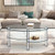 Tempered Glass Oval Side Coffee Table-Transparent - Color: Transparent D681-HW66281TR
