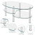 Tempered Glass Oval Side Coffee Table-Transparent - Color: Transparent D681-HW66281TR