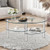 Tempered Glass Oval Side Coffee Table-Transparent - Color: Transparent D681-HW66281TR