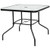 35 Inch Patio Dining Square Tempered Glass Table with Umbrella Hole - Color: Transparent D681-NP10405-23