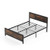 Metal Bed Frame with Headboard and Footboard-Full Size - Color: Rustic Brown - Size: Full Size D681-HU10761-F