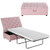 Folding Ottoman Sleeper Bed with Mattress for Guest Bed and Office Nap-Pink - Color: Pink D681-JV10120PI