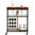 3 Tiers Storage Bar Serving Cart with Wine Rack - Color: Brown D681-HW66307