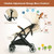 Lightweight Aluminium Frame Baby Stroller with Net-Beige - Color: Beige D681-BB5624BE