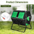 Dual Chamber Garden Compost Tumbler with Sliding Doors-Black & Green B593-GT4053