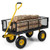 Utility Garden Wagon with 4 Removable Side Panels and 900/1200 LBS Load Capacity-43 X21 X 36 Inch - D681-GT4282BK