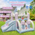 Kids Bounce House with Slide and 2 Boxing Columns for Party without Blower - Color: Macaron D681-NP11881