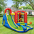 Inflatable Kid Bounce House Slide Climbing Splash Park Pool Jumping Castle Without Blower - Color:  D681-OP70103