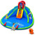 Inflatable Water Park Waterslide for Kids Backyard with 780W Air Blower - Color: Blue D681-NP10316