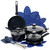 Oster Hawke 14 Piece Ceramic Nonstick Cookware Set in Dark Blue D970-141073.14RR