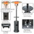 Outdoor Heater Propane Standing LP Gas Steel with Table & Wheels-Gray - Color: Gray D681-HW61848GR