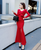 Spring and autumn new Korean sexy V-neck high waist slim slimming long-sleeved dress dress long ski Q119-CJNSSYLY01258
