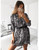 V-neck long-sleeved snake print shirt dress without belt Q119-CJNSSYLY01405