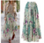 Color: Green, Size: XL - Bohemian big pen print skirt skirt half length skirt summer Q119-CJNSSYLY01934-Green-XL