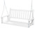 2-Person Wooden Outdoor Porch Swing with 500 lbs Weight Capacity-White - Color: White D681-NP11445WH
