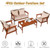 4 Pieces Acacia Wood Patio Rattan Furniture Set with Zippered Cushions-Brown - Color: Brown D681-HW68969BNA+
