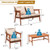 4 Pieces Acacia Wood Patio Rattan Furniture Set with Zippered Cushions-Brown - Color: Brown D681-HW68969BNA+