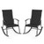 2 Pieces Outdoor Rocking Chairs with Breathable Backrest-Black - Color: Black D681-NP11398DK-2