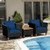 3 Pieces Outdoor Patio Rattan Furniture Set-Navy - Color: Navy D681-HW70614NY