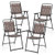 4 pcs Patio Folding Chairs with PP Seat and Back and 400 LBS Heavy-Duty Metal Frame-Brown - Color:  D681-NP11907CF-4