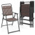 4 pcs Patio Folding Chairs with PP Seat and Back and 400 LBS Heavy-Duty Metal Frame-Brown - Color:  D681-NP11907CF-4