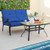 Outdoor Loveseat Chair Set with Coffee Table and Seat Back Cushions-Navy - Color: Navy D681-NP10926NY-12
