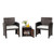 3 Pieces Patio Wicker Furniture Set with Storage Table and Protective Cover-Off White - Color: Off  D681-HW69444WH