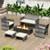 2 Pieces Patio PE Rattan Ottomans with Soft Zippered Cushions for Deck-White - Color: White D681-HW73635WH
