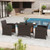 3 Piece Patio Wicker Dining Set with Rectangle Tempered Glass Dining Table-Brown - Color: Brown D681-HW73632DK