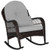 Patio Rattan Rocking Chair with Seat Back Cushions and Waist Pillow-Gray - Color: Gray D681-HW70822GR