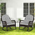 Patio Rattan Rocking Chair with Seat Back Cushions and Waist Pillow-Gray - Color: Gray D681-HW70822GR